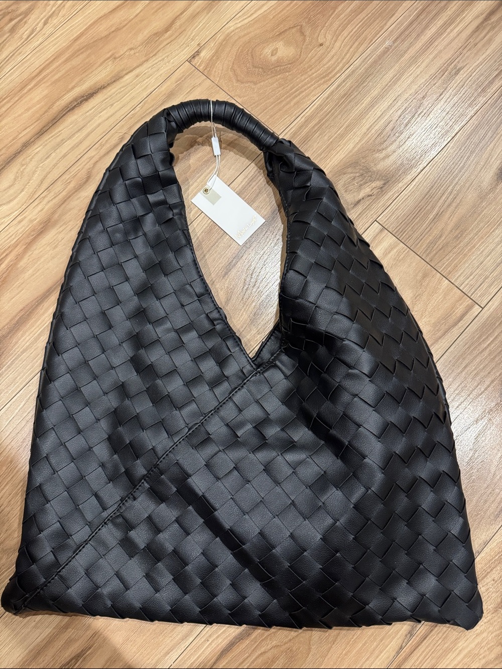 Moda Luxe Black Woven Hobo Bag